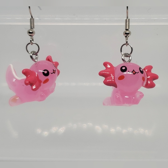 ‼️B2G1F Resin Axolotl Earrings, New - Picture 2 of 2